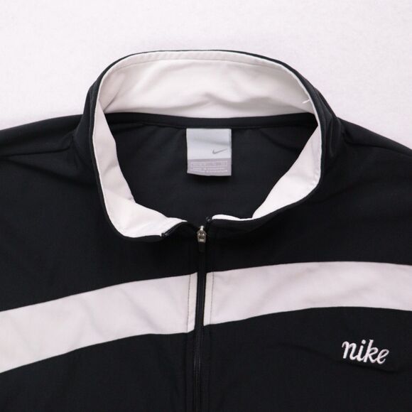 Vintage Nike Jacket Mens XL Black 90s Zip Up Windbreaker Track Sports Stretch - Picture 4 of 9